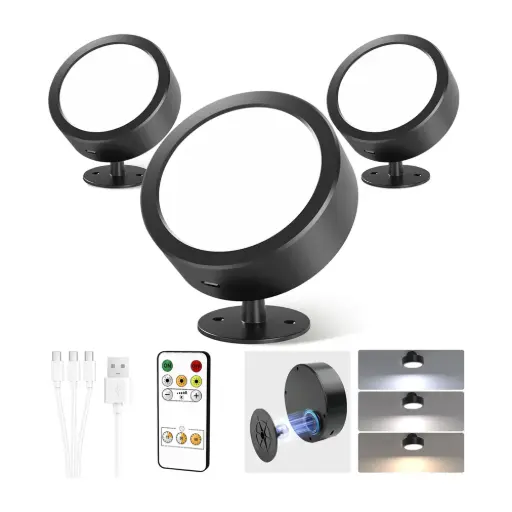 Rechargeable LED Wall Mounted Light (3 Pack)